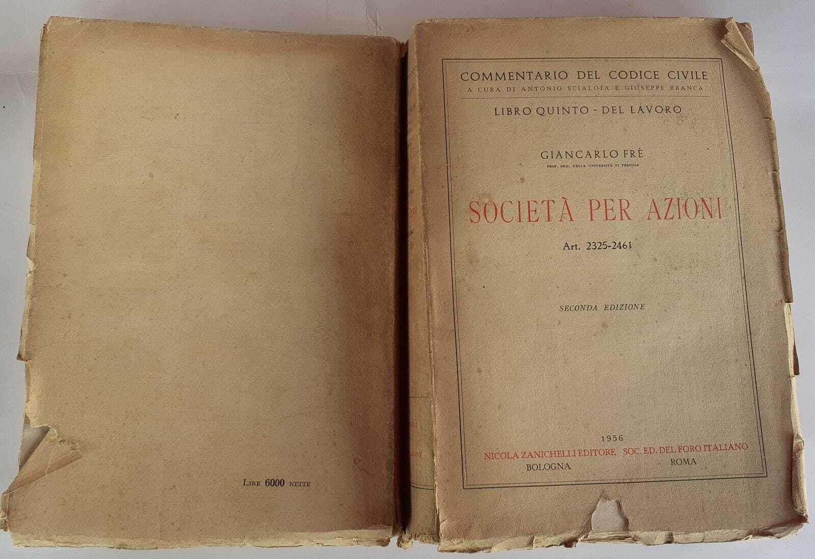 Società per azioni Art.2325-2461. Libro quinto del lavoro - copertina