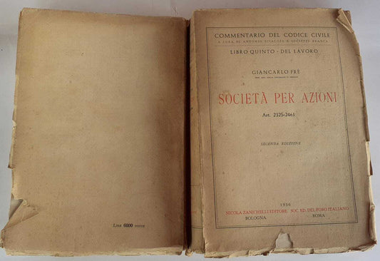 Società per azioni Art.2325-2461. Libro quinto del lavoro - copertina