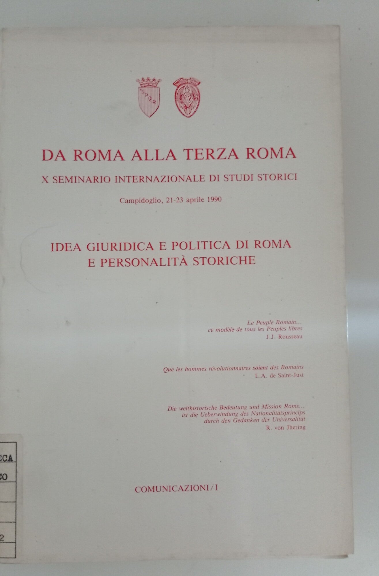 Da Roma alla Terza Roma - copertina