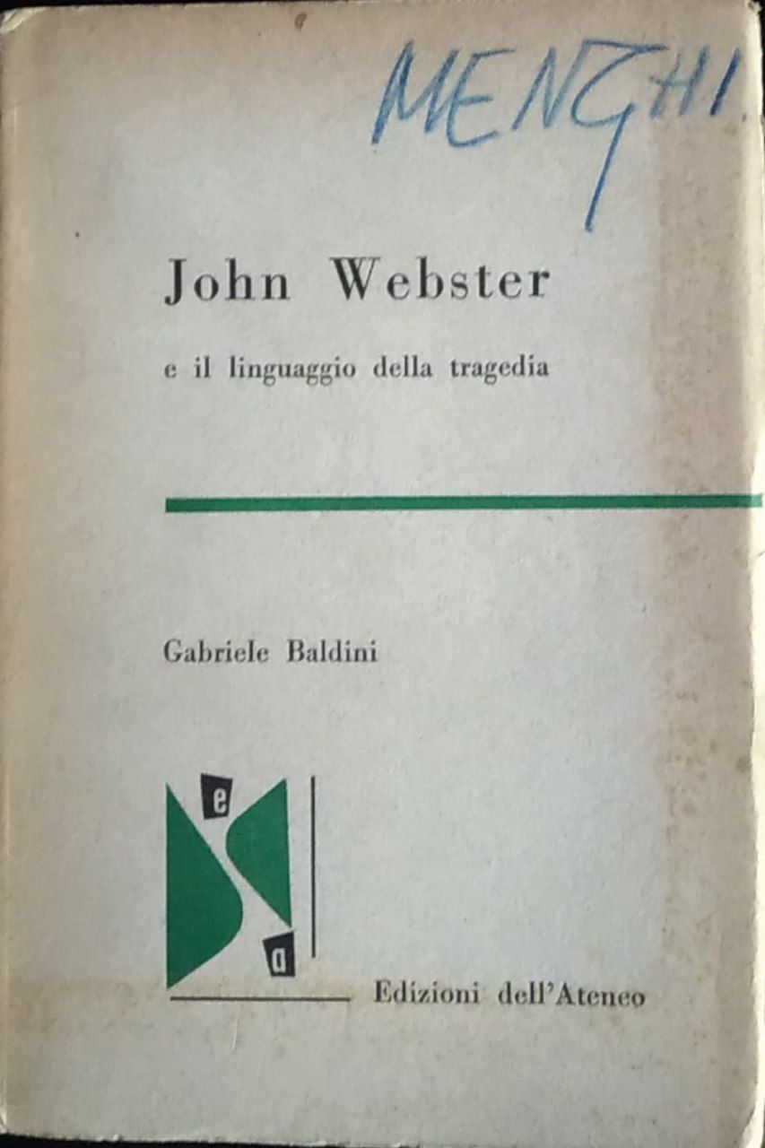 John Webster e il linguaggio della tragedia - copertina