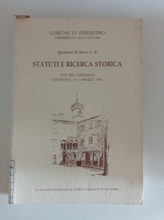 Statuti e ricerca storica - copertina