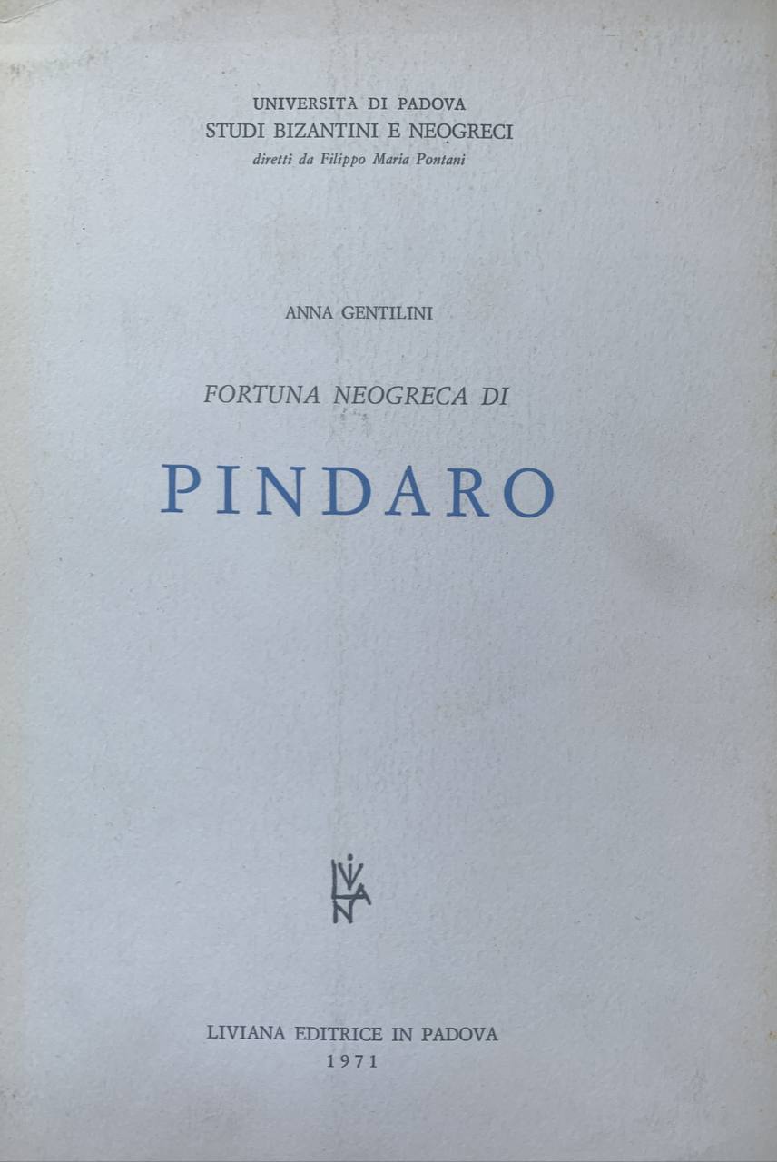 Fortuna neogreca di Pindaro - copertina