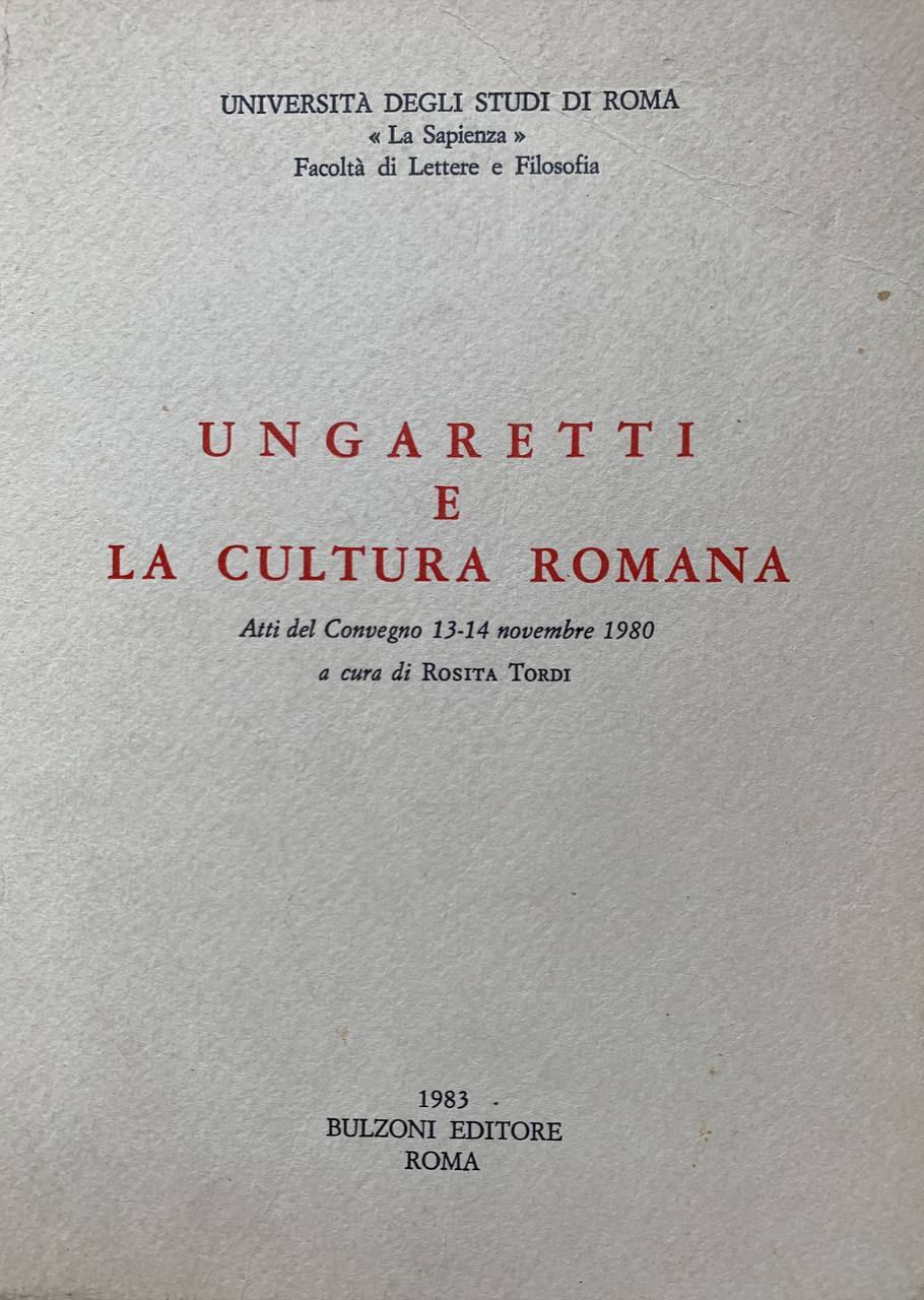Ungaretti e la cultura romana - copertina