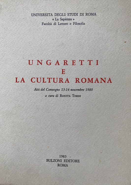Ungaretti e la cultura romana - copertina
