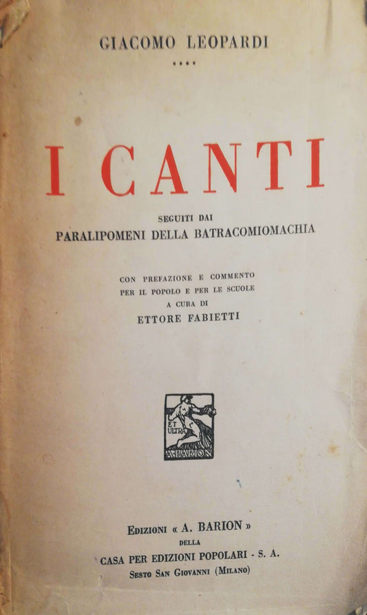 I canti - copertina