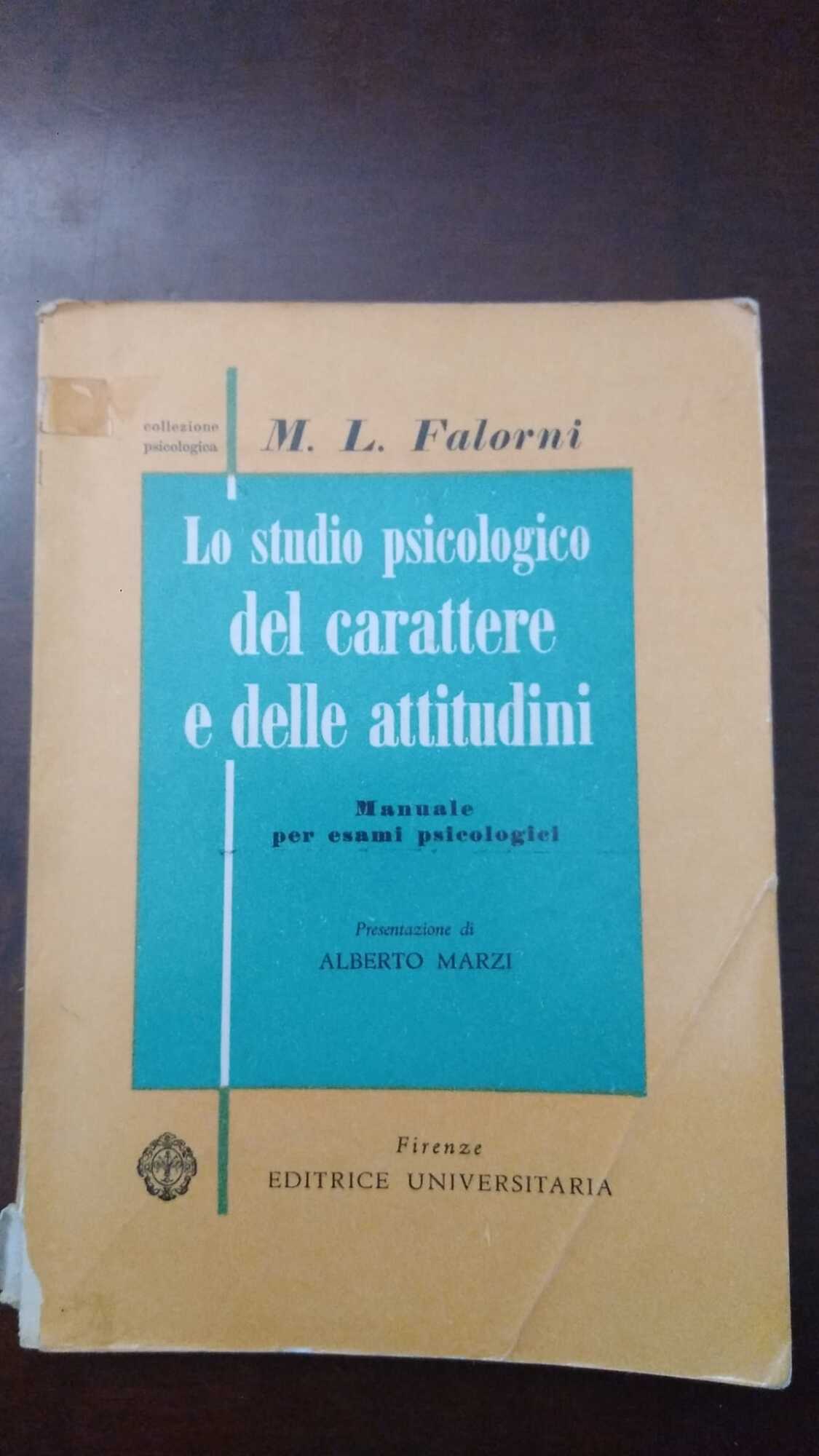Lo studio psicologico del carattere e delle attitudini - copertina