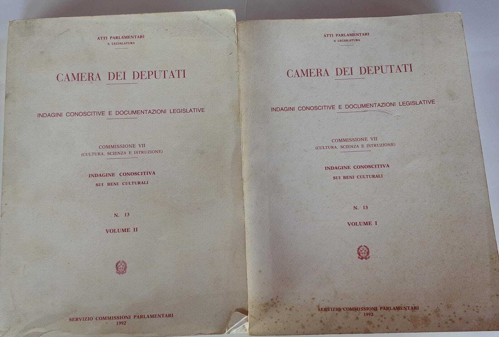 Atti parlamentari. Indagini conoscitive e documentazioni legislative. Volume primo, secondo.  N.13 - copertina