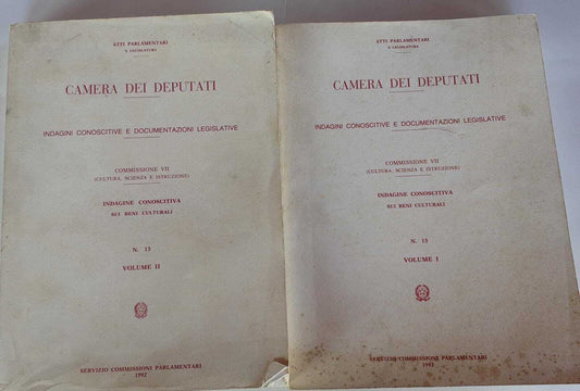 Atti parlamentari. Indagini conoscitive e documentazioni legislative. Volume primo, secondo.  N.13 - copertina