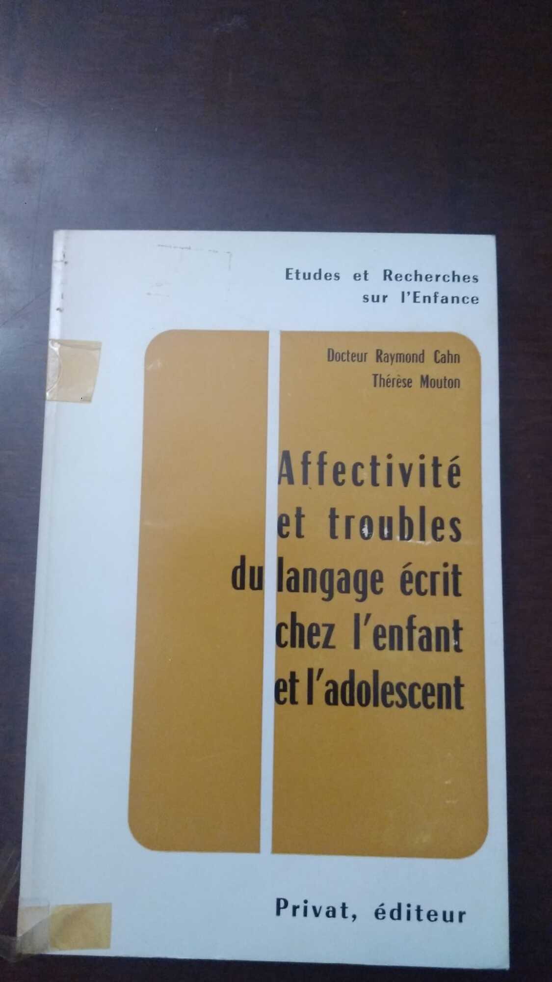 Affectivitè  et troubles du langage ecrit chez l'enfant et l'adolescent - copertina