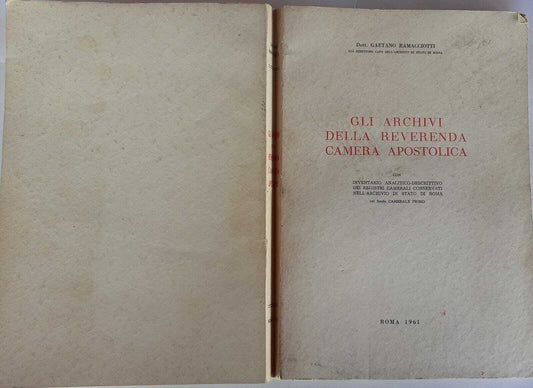 Gli archivi della reverenda camera apostolica - copertina