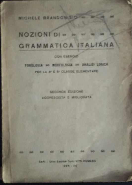 Nozioni di grammatica italiana - copertina