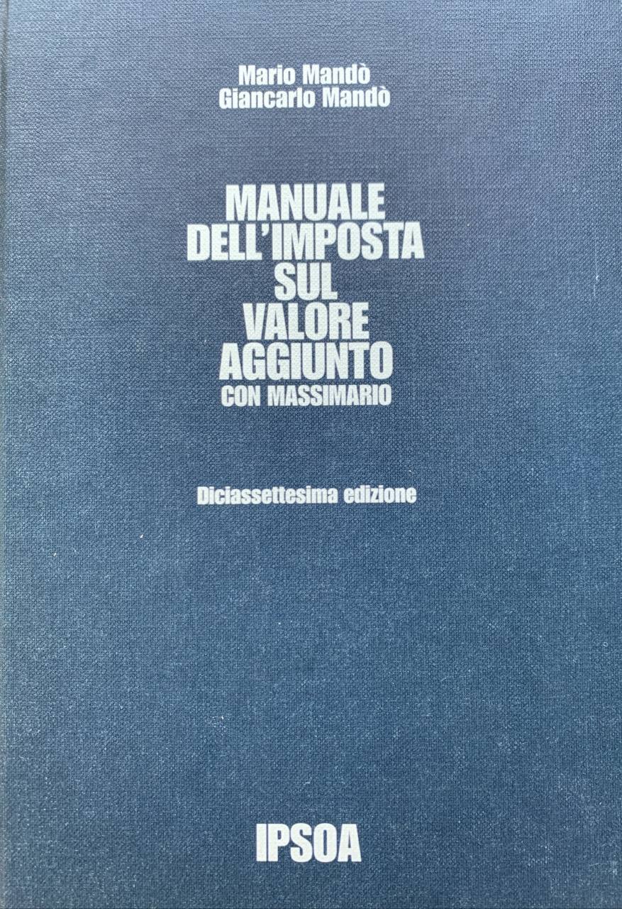 Manuale dell'imposta sul valore aggiunto con massimario - copertina