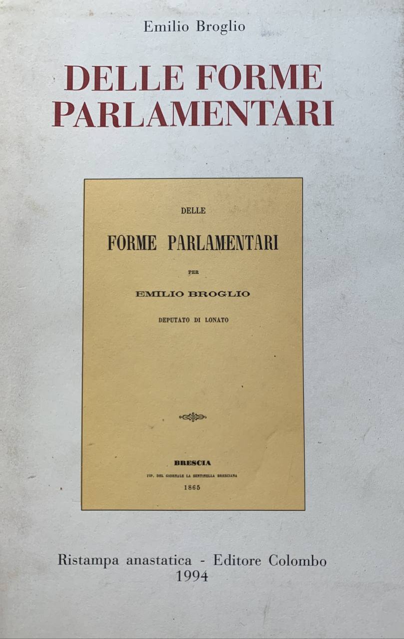 Delle forme parlamentari - copertina