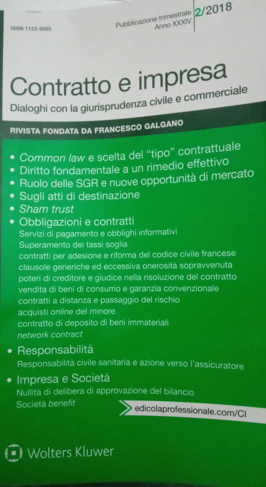 Contratto e impresa. Dialoghi con la giurisprudenza civile e commerciale volume II - copertina