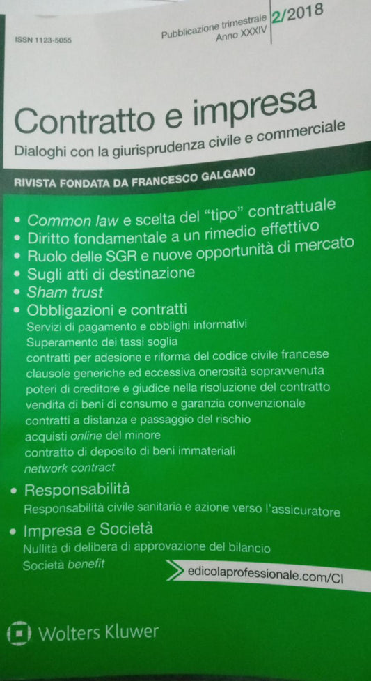 Contratto e impresa. Dialoghi con la giurisprudenza civile e commerciale volume II - copertina