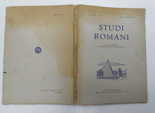 Studi Romani Anno XXXIV N. 1-2 - copertina