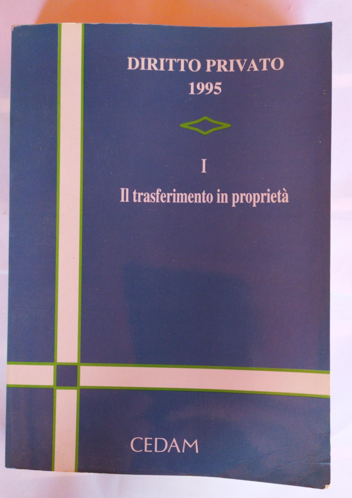 Diritto privato 1995. Vol. 1: Il trasferimento in proprietà - copertina