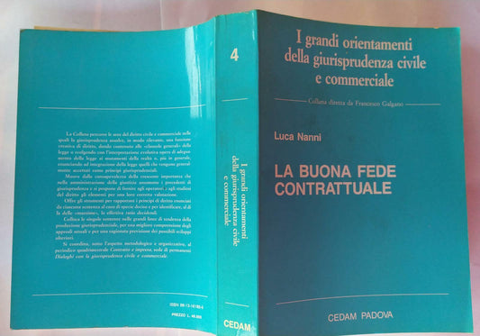 La buona fede contrattuale - copertina