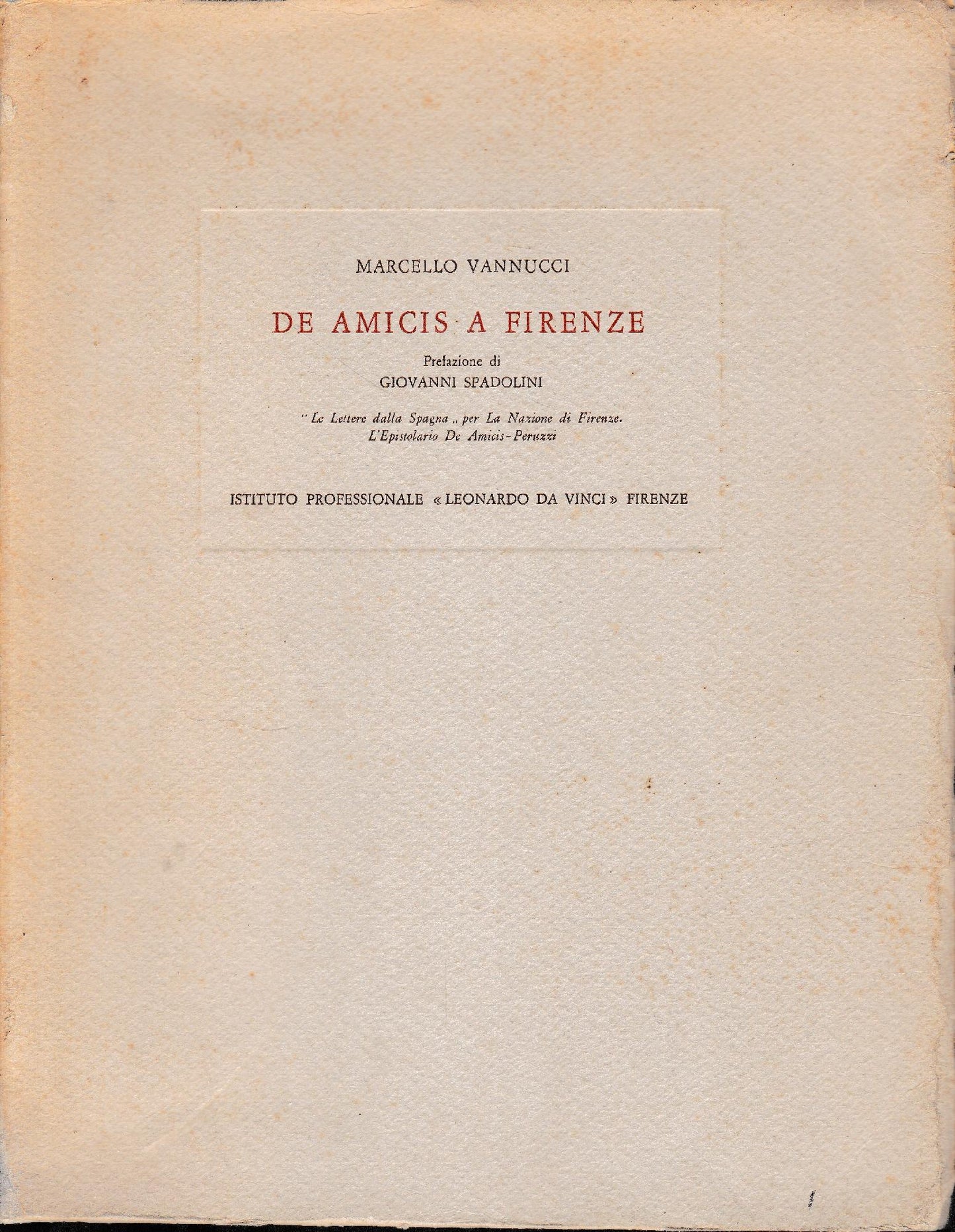 De Amicis a Firenze - copertina