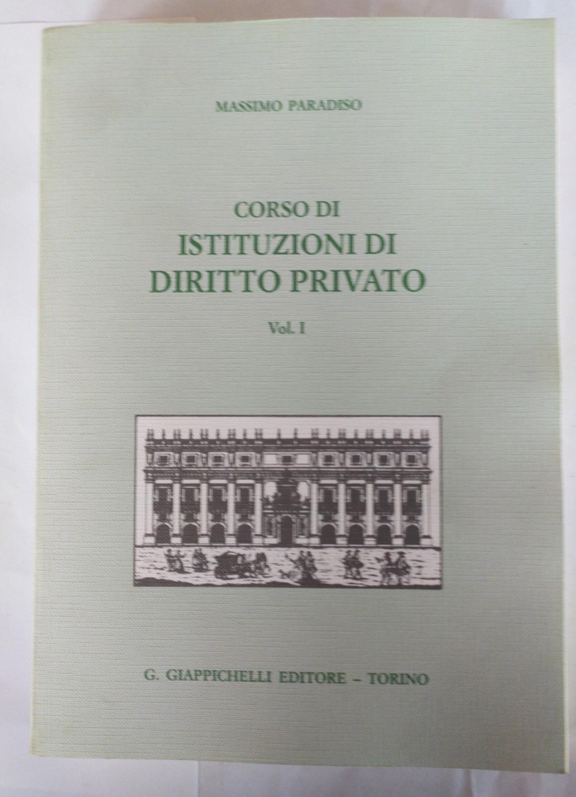 Corso di istituzioni di diritto privato Vol. I - copertina