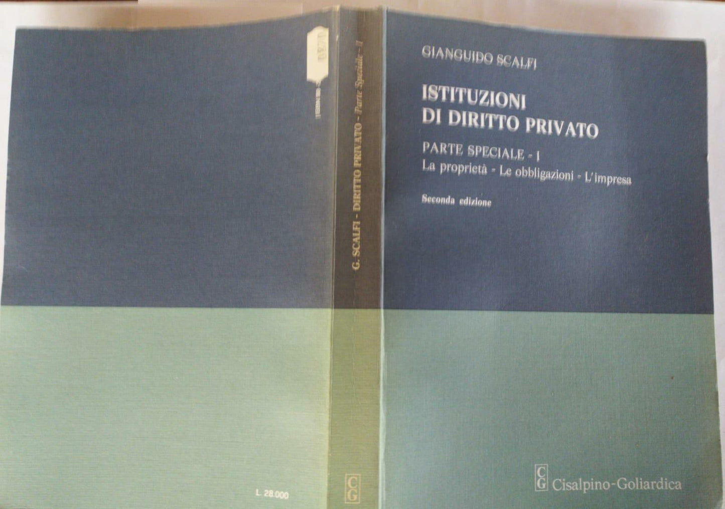 Istituzioni di diritto privato. Parte speciale 1 : La proprietà, le obbligazioni, l'impresa - copertina