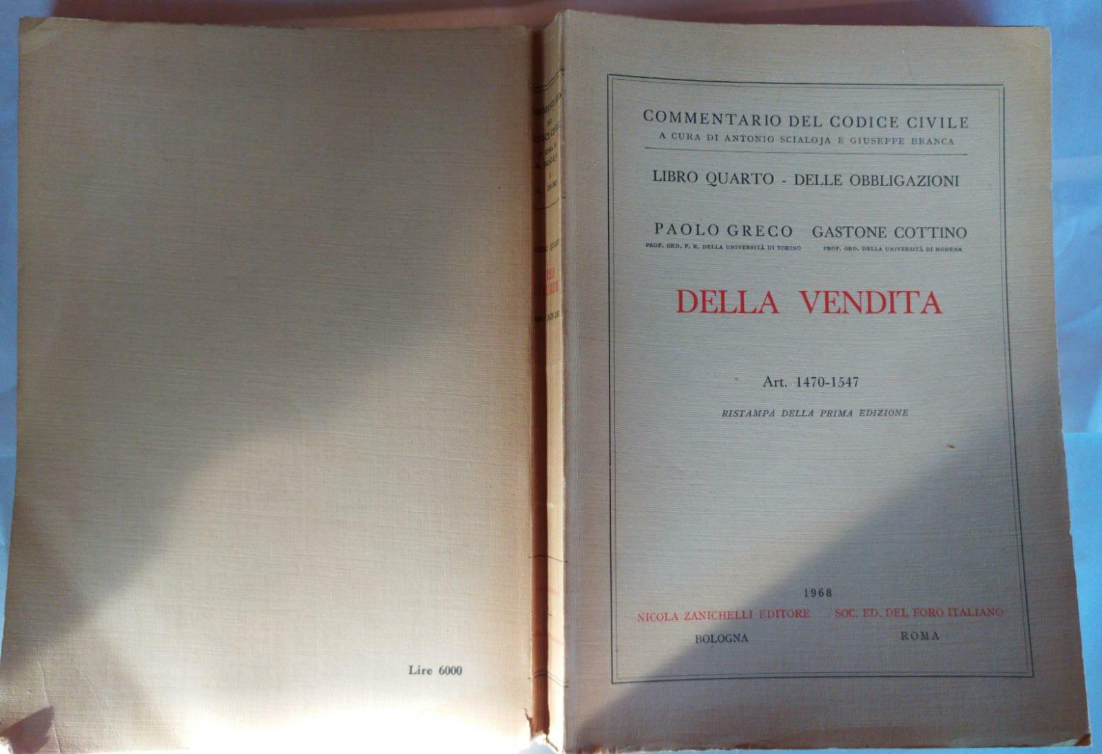 Commentario del Codice Civile. Libro IV - Delle obbligazioni. Della vendita (Art. 1470-1547) - copertina