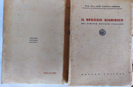 Il negozio giuridico nel diritto privato italiano - copertina
