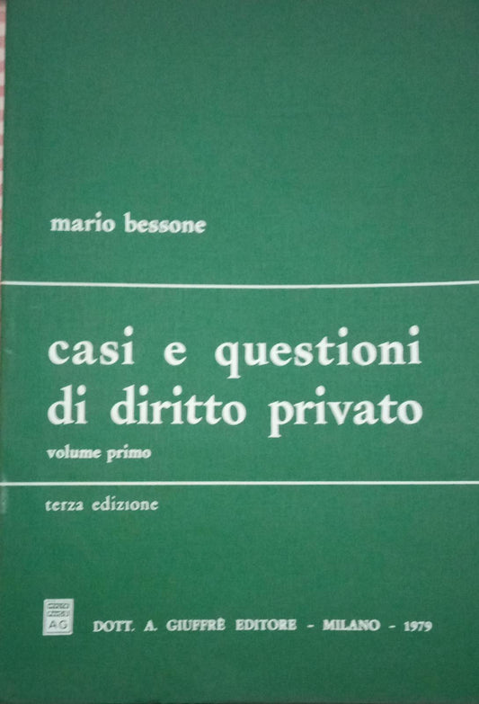 Casi e questioni di diritto privato Volume primo - copertina