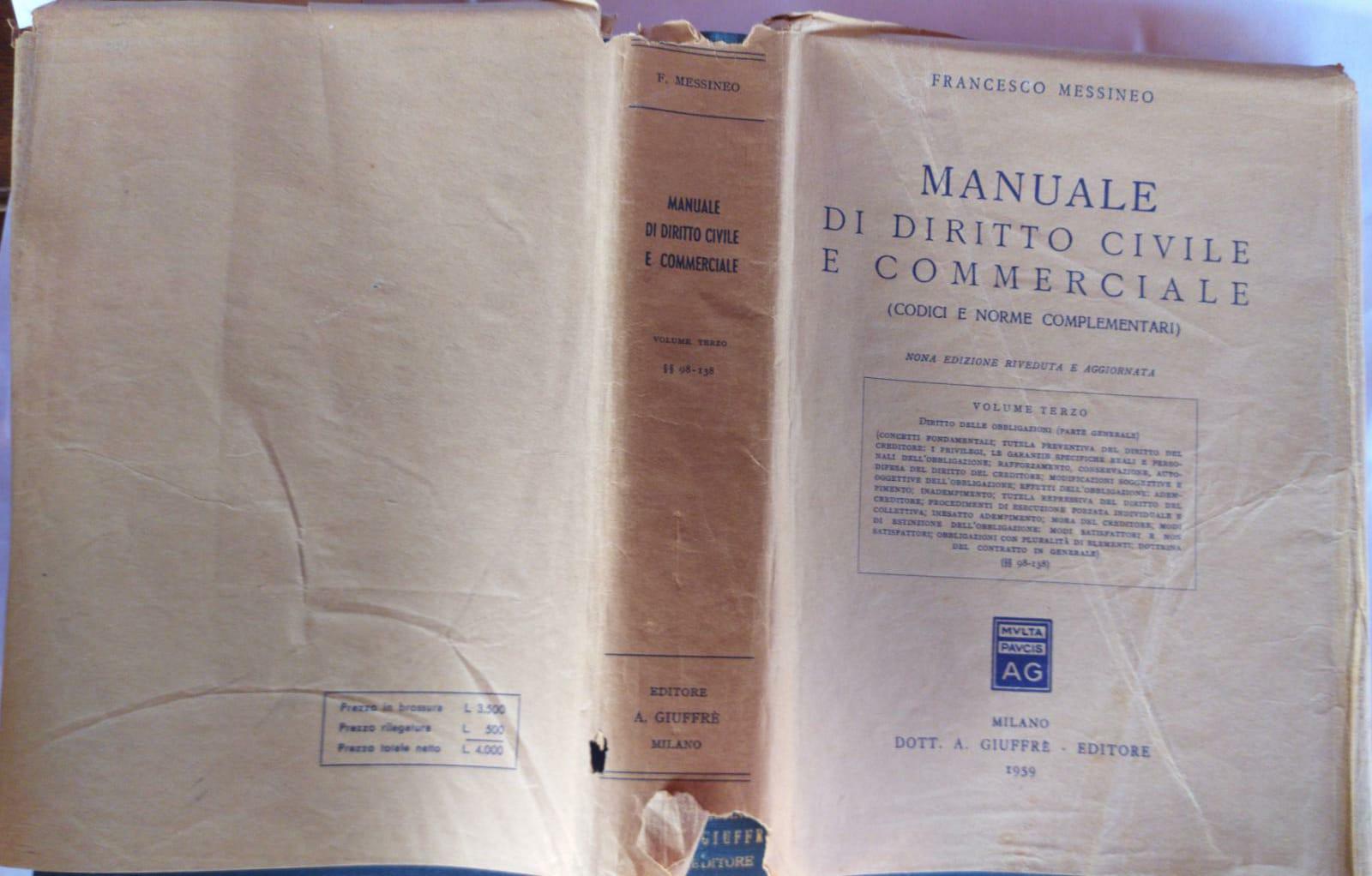Manuale di diritto civile e commerciale. Volume III - copertina