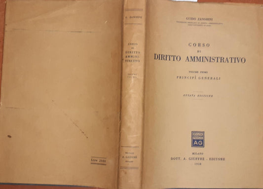 Corso di diritto amministrativo . Volume I - copertina