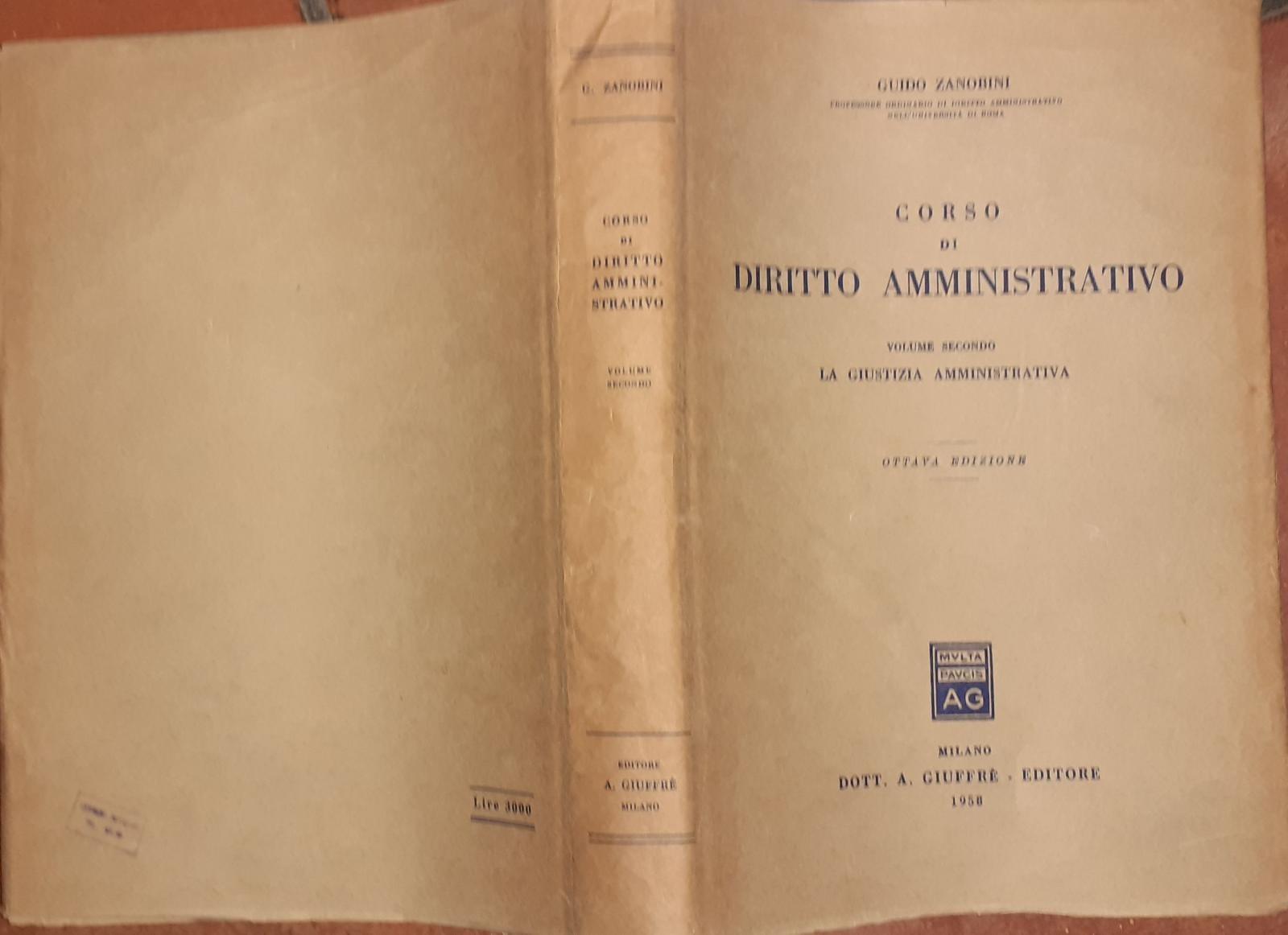 Corso di diritto amministrativo. Volume secondo - copertina