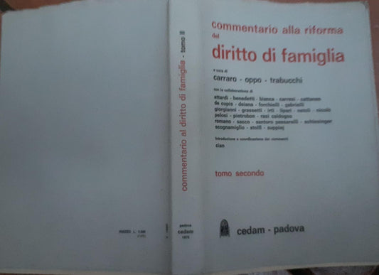 Commentario alla riforma del diritto di famiglia. Tomo primo parte seconda. - copertina