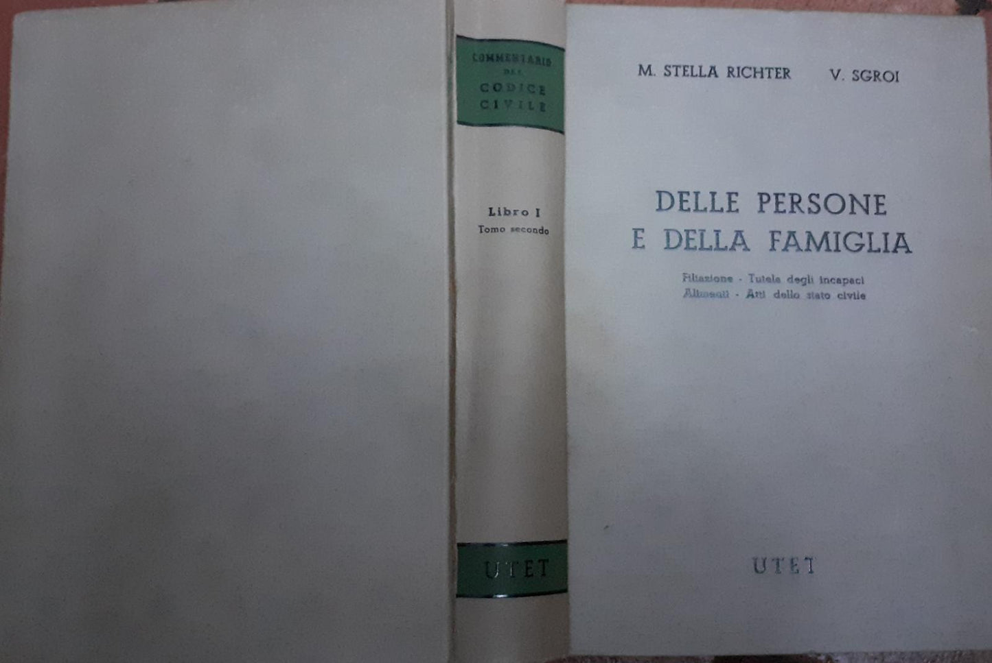 Delle persone e della famiglia. Filiazione, tutela degli incapaci, alimenti, atti dello stato civile - copertina