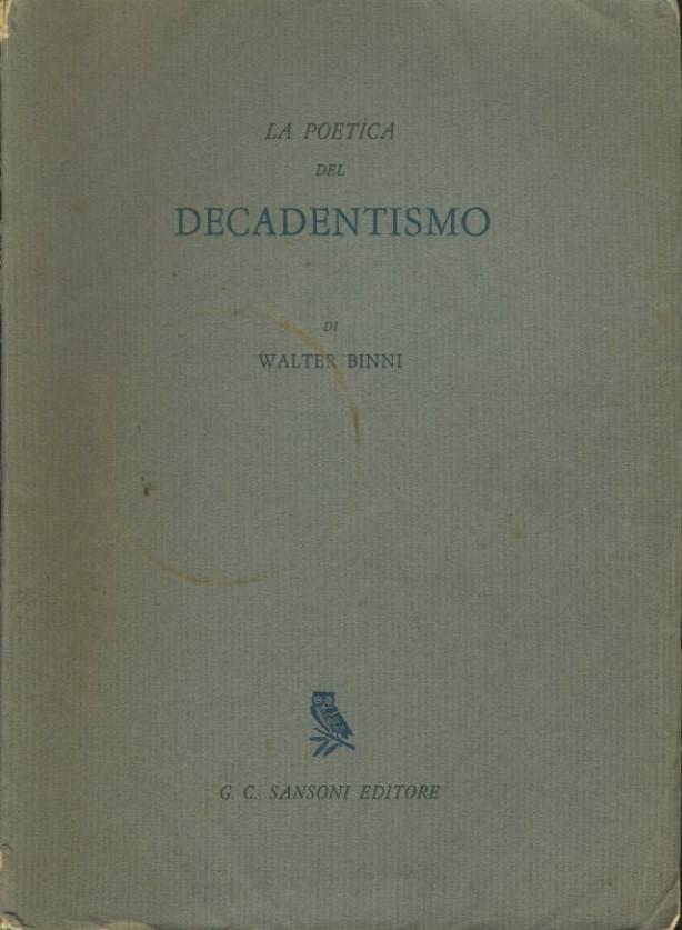 La poetica del decadentismo - copertina