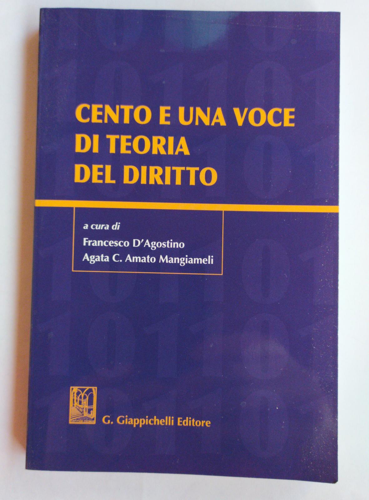 Cento e una voce di teoria del diritto - copertina