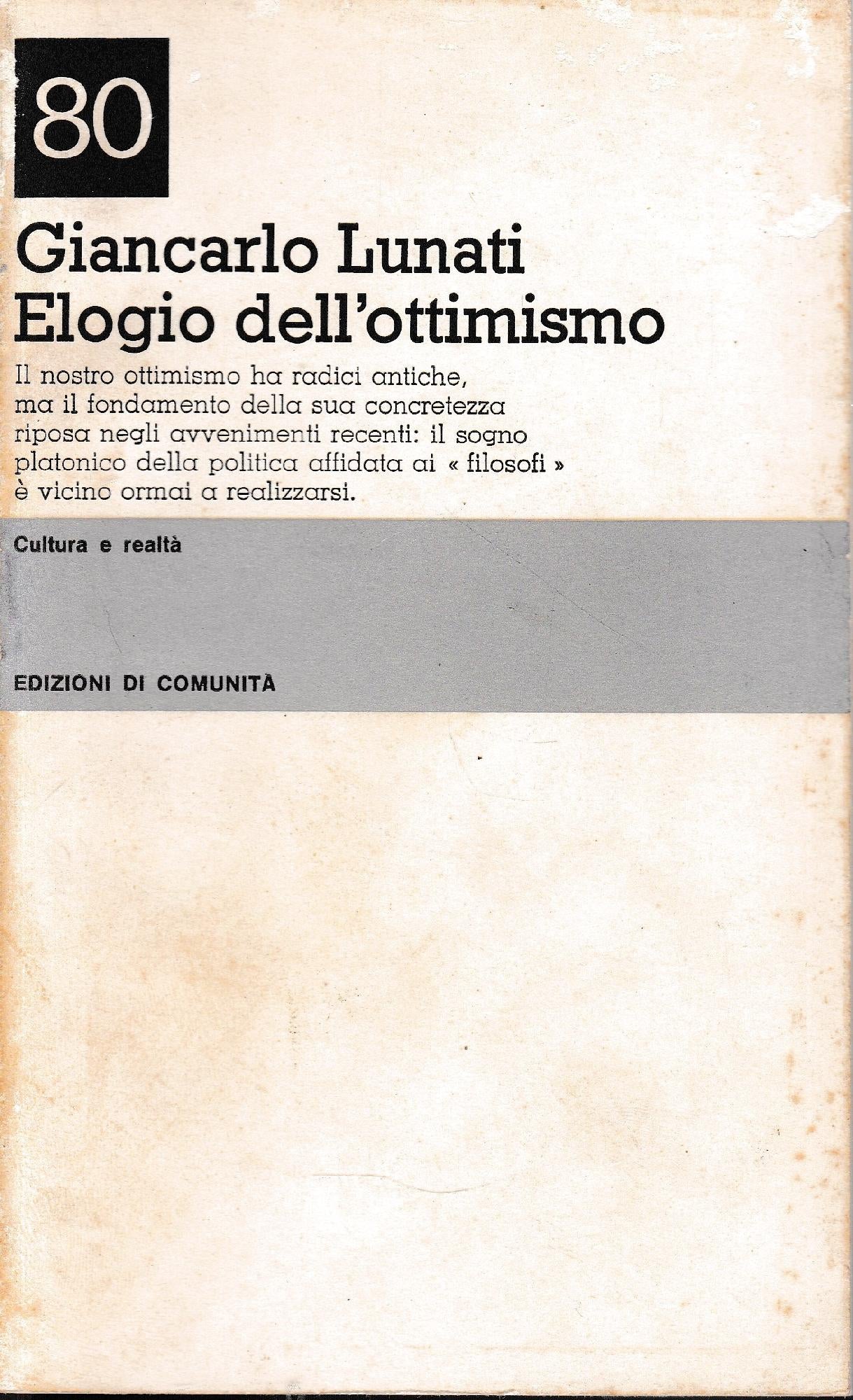 Elogio dell'ottimismo - copertina