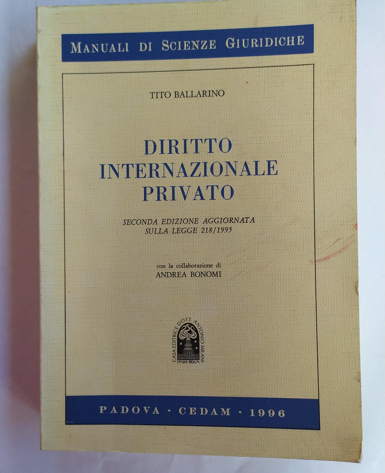 Diritto internazionale privato - copertina