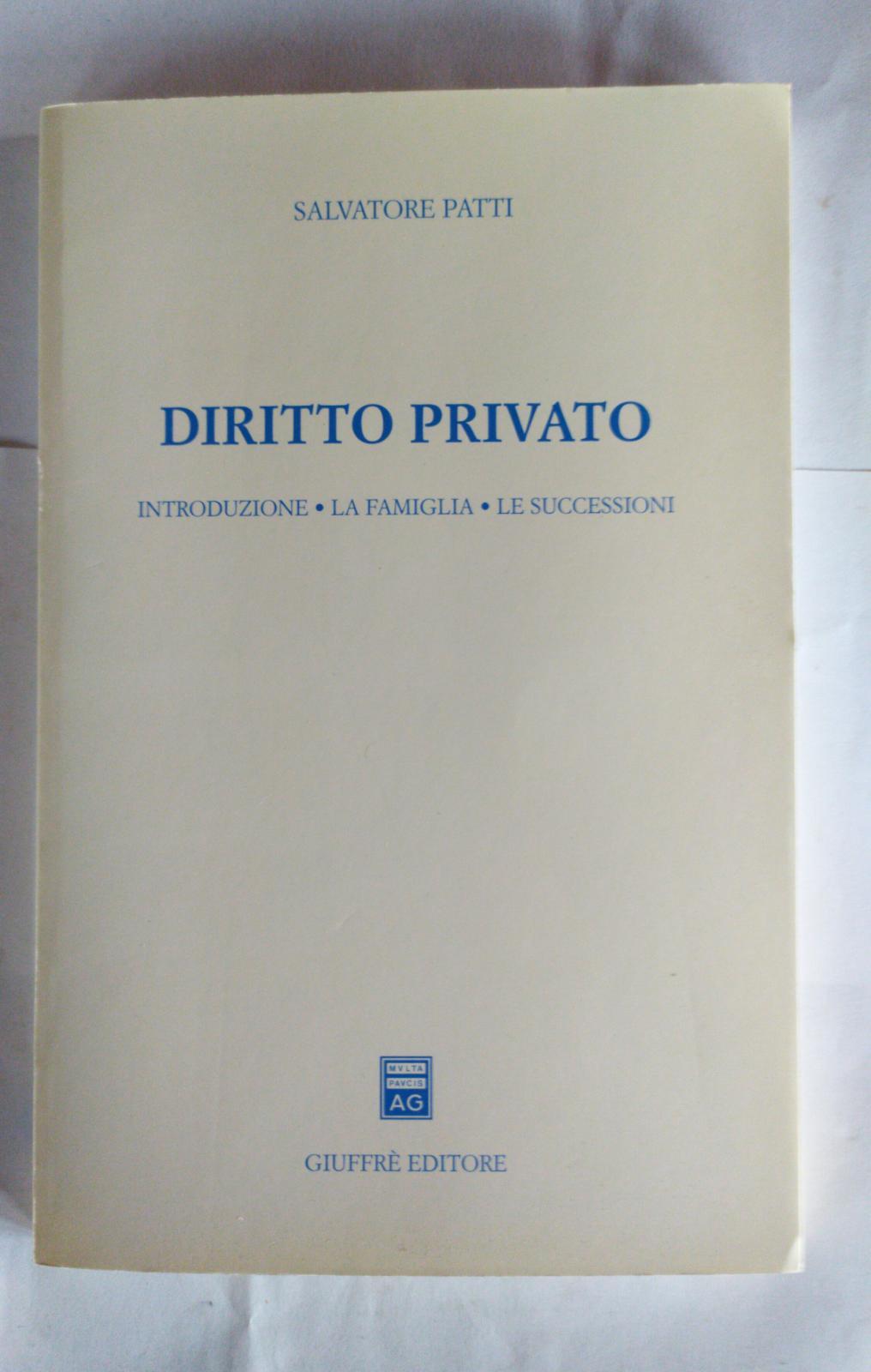 Diritto privato : introduzione, la famiglia, le successioni - copertina