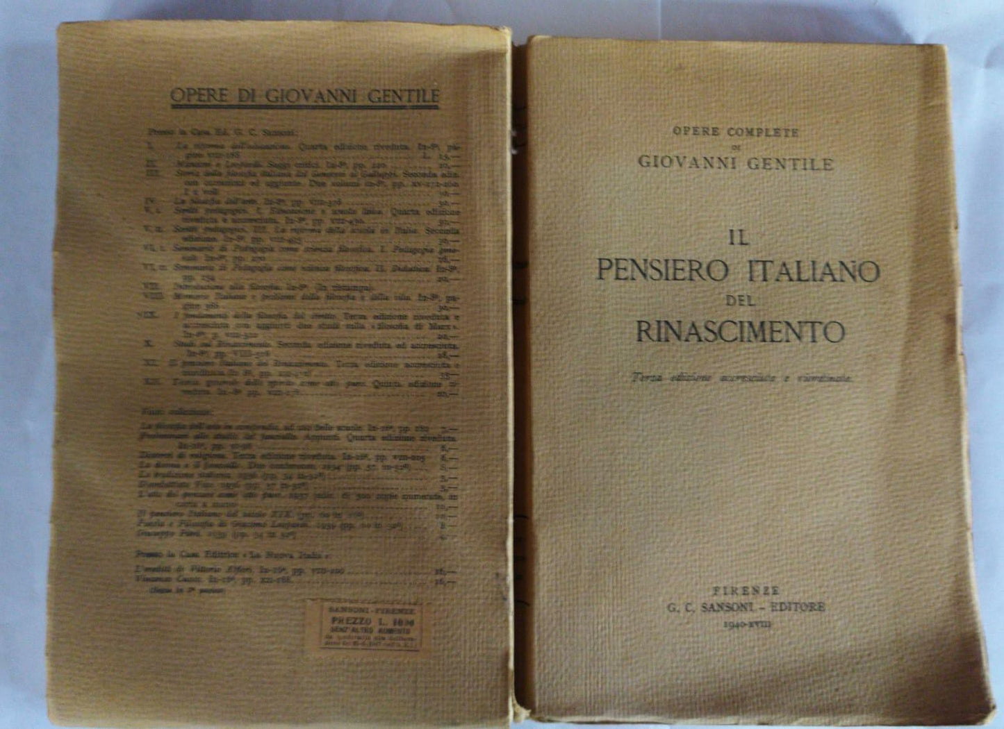 Il pensiero italiano del rinascimento - copertina