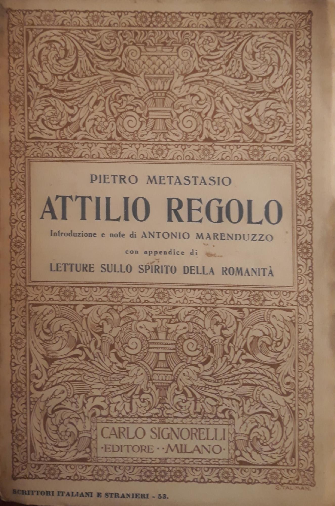 Attilio Regolo - copertina
