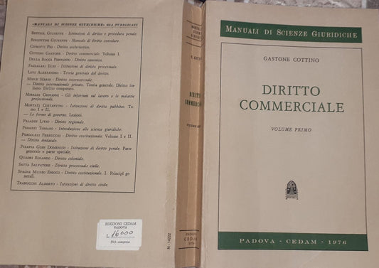 Diritto commerciale Volume primo - copertina