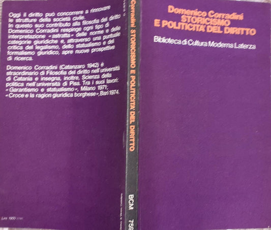 Storicismo e politicità del diritto - copertina