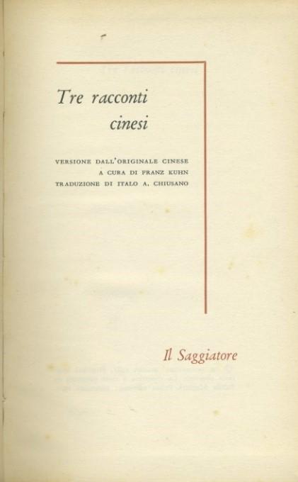 Tre racconti cinesi - copertina