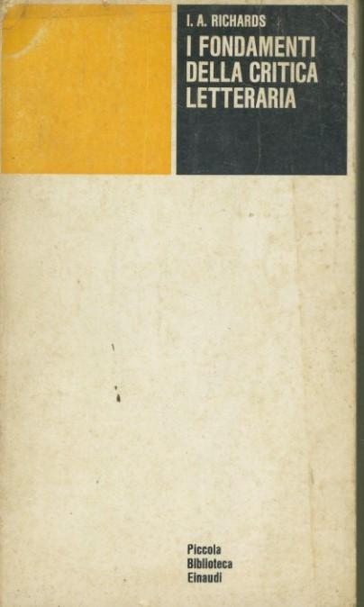 I fondamenti della critica letteraria - copertina