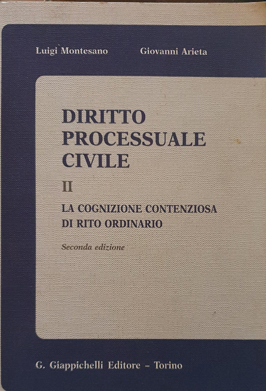 DIRITTO PROCESSUALE CIVILE VOL.II. La cognizione contenziosa di rito ordinario - copertina
