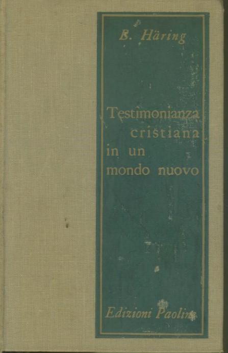 Testimonianza cristiana in un mondo nuovo - copertina