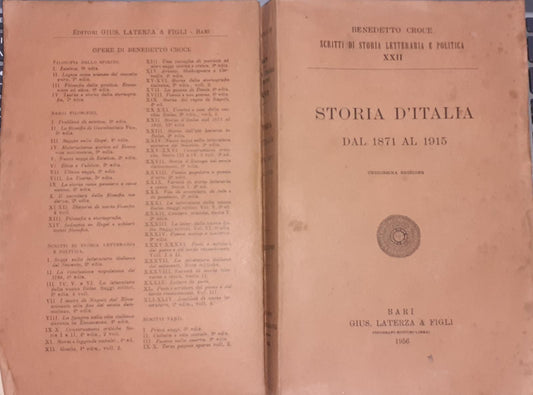 Storia d'Italia dal 1871 al 1915 - copertina