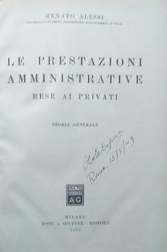 Le prestazioni amministrative rese ai primati. Teoria Generale - copertina