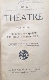 Théatre, tome deuxième: Bérénice - Bajazet - Mithridate - Iphigénie - copertina