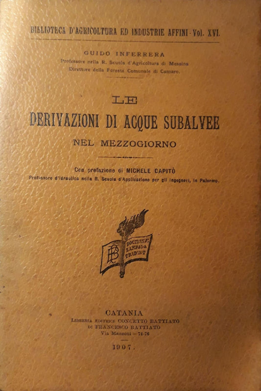 Le derivazioni di acque subalvee nel mezzogiorno. - copertina